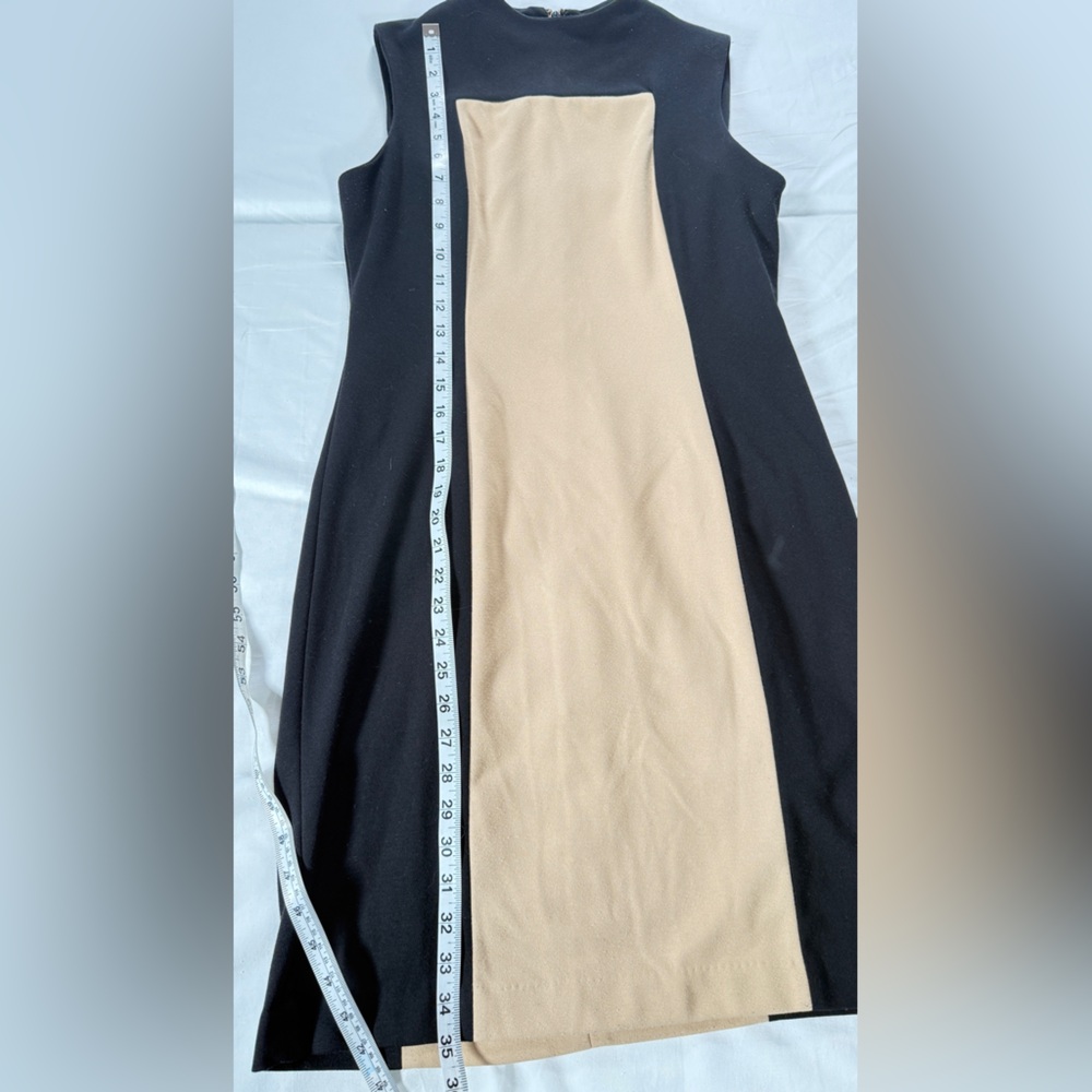 Calvin Klein Black and Cream Midi Dress. Size 8 - Picture 5 of 5